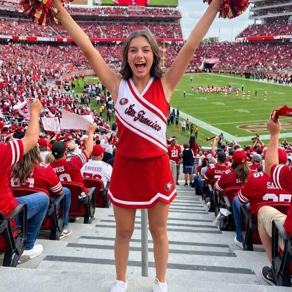 Youth size 14/L NFL 49er's Cheerleading Skirt and Top